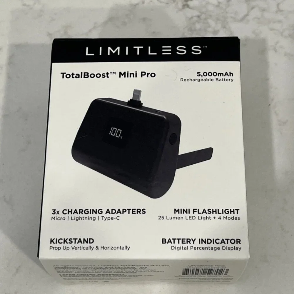 Limitless TotalBoost Mini Pro 5,000mAh Universal Power Bank